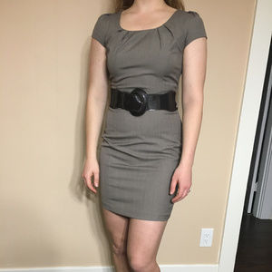 A Byer Short Sleeved Belted Work Dress